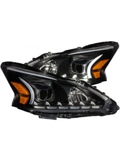 ANZO 2013-2014 Nissan Altima Projector Headlights w/ Plank Style Design Black buy in USA