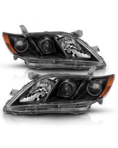 ANZO 2007-2009 Toyota Camry Projector Headlight Black Amber buy in USA