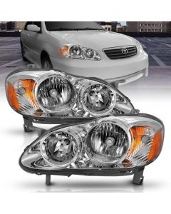 ANZO 2005-2008 Toyota Corolla Crystal Headlight Chrome Amber buy in USA