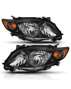 ANZO 2009-2010 Toyota Corolla Crystal Headlight Black Amber buy in USA