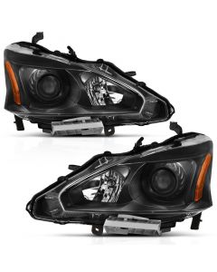 ANZO 2013-2015 Nissan Altima Projector Headlight Black Amber buy in USA