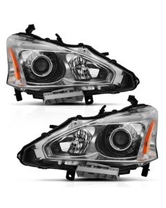 ANZO 2013-2015 Nissan Altima Projector Headlight Chrome Amber buy in USA