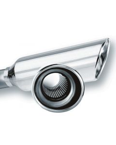 Borla 2.25in Inlet 4in Round Rolled Angle Cut Resonated x 13in Long Exhaust Tip buy in USA