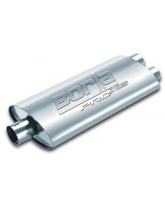 Borla Universal Center/Dual Oval 2.5in In/Dual 2.5in Out 19in x 4in x 9.5in Notched PRO-XS Muffler buy in USA