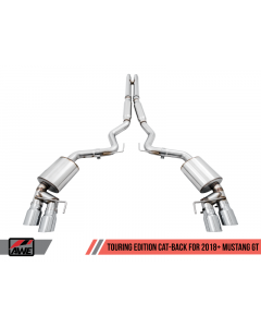 AWE Tuning 2018+ Ford Mustang GT (S550) Cat-back Exhaust - Touring Edition (Quad Chrome Silver Tips) buy in USA