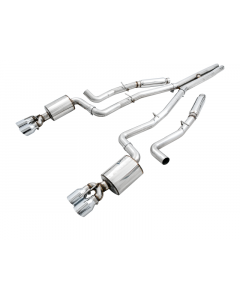 AWE Tuning 2015+ Dodge Challenger 6.4L/6.2L SC Track Edition Exhaust - Quad Chrome Silver Tips buy in USA