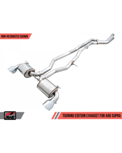 AWE 2020 Toyota Supra A90 Non-Resonated Touring Edition Exhaust - 5in Chrome Silver Tips buy in USA