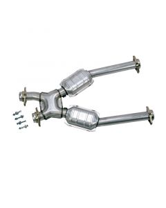 1996-2004 Mustang 4.6 GT / Cobra Short Mid X Pipe w Catalytic Converters 2-1/2 For Long Tube Headers buy in USA