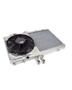 CSF 96-07 Mitsubishi Evo 4/5/6/7/8/9 Full-Slim Radiator w/12in Fan & Shroud/-16AN & Slip On Fitting buy in USA