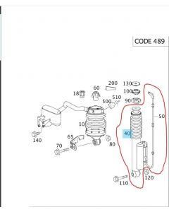 Original Mercedes-Benz Stoßdämper Stossdämpfer Federbein Hinterachse rechts Airmatic buy in USA