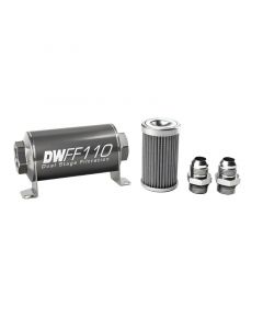 DeatschWerks Stainless Steel 10AN 100 Micron Universal Inline Fuel Filter Housing Kit (110mm) buy in USA