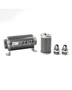 DeatschWerks Stainless Steel 8AN 100 Micron Universal Inline Fuel Filter Housing Kit (110mm) buy in USA