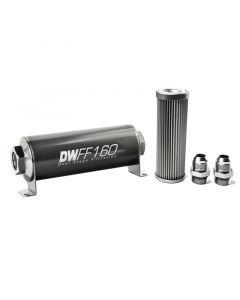 DeatschWerks Stainless Steel 10AN 10 Micron Universal Inline Fuel Filter Housing Kit (160mm) buy in USA