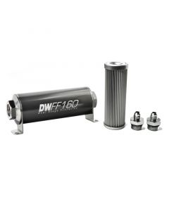 DeatschWerks Stainless Steel 6AN 10 Micron Universal Inline Fuel Filter Housing Kit (160mm) buy in USA