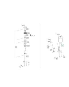 Pfand für Original Mercedes-Benz Luftfederbein Federbein Stoßdämpfer Airmatic Vorderachse R-Klasse 251 buy in USA
