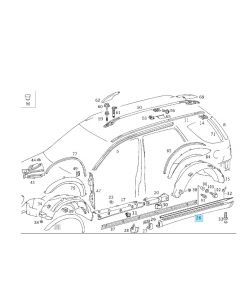 Original Mercedes-Benz Schweller Verkleidung Schwellerverkleidung rechts ML 163 buy in USA