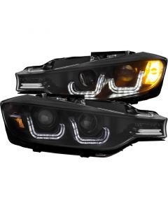 ANZO 2012-2015 BMW 3 Series Projector Headlights w/ U-Bar Black buy in USA