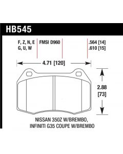 Hawk 2003-2004 Infiniti G35 (w/Brembo Brakes) HPS 5.0 Front Brake Pads buy in USA