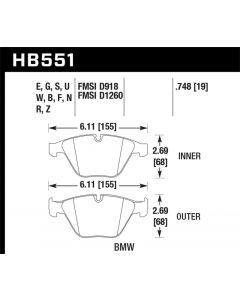 Hawk 07-09 BMW 335d/335i/335xi / 08-09 328i/M3 HPS Street Front Brake Pads buy in USA