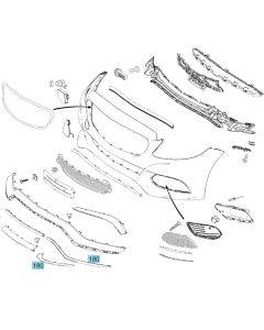 Original Mercedes-Benz Spoilerblende chrom Stossstange vorne links A2058851374 buy in USA