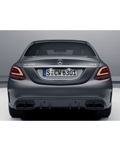 Original Mercedes-Benz Diffusor Heckdiffusor C63 C 63 AMG Facelift und Endrohre Endrohrblende Endrohrblenden Auspuffblende Auspuffblenden schwarz Nightpaket 205 W205 Limousine und S205 T-Modell Kombi ohne AHK buy in USA