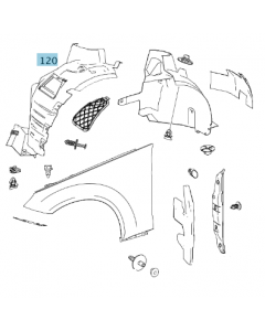 Original Mercedes-Benz Radhausschale vorne rechts A2076901730 buy in USA