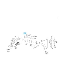 Original Mercedes-Benz Radhausschale vorne rechts hinten buy in USA