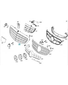 Original Mercedes-Benz Grill Kühlergrill Kühlerverkleidung C-Klasse 205 Lamelle grau buy in USA