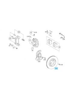 Original Mercedes-Benz AMG Bremsscheiben (Set = 2 Stück) vorn vorne SLK 55 171 buy in USA