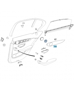 Original Mercedes-Benz Zierleiste Fondtür links Aluminium mit Längsschliff hell A2057308522 buy in USA