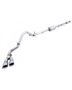 AWE Tuning 4th Gen GM 1500 5.3L 0FG Catback Dual Side Exit (Flat Bumper) - Chrome Tips buy in USA