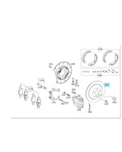 Original Mercedes-Benz Bremsscheiben (Set = 2 Stück) hinten Hinterachse ML Klasse 164 buy in USA