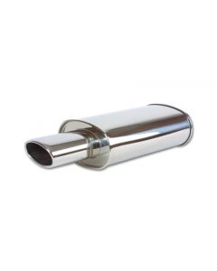 Vibrant StreetPower Oval Muffler with 4.5in x 3in Oval Tip Angle Cut Rolled Edge - 2.5in inlet I.D. buy in USA