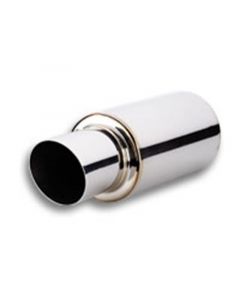 Vibrant TPV Turbo Round Muffler (17in Long) with 4in Round Tip Angle Cut - 3in inlet I.D. buy in USA