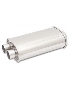 Vibrant StreetPower Oval Muffler 5in x 9in x 15in - 3in inlet/Dual Outlet (Center In - Dual Out) buy in USA