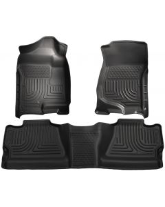 Husky Liners 07-12 Chevy Silverado/GMC Sierra Crew Cab WeatherBeater Combo Black Floor Liners buy in USA