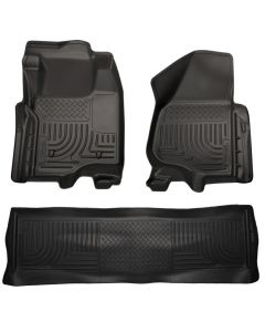 Husky Liners 11-12 Ford SD Crew Cab WeatherBeater Combo Black Floor Liners (w/o Manual Trans Case) buy in USA