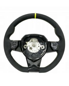 Lamborghini Aventador SVJ Leather Steering Wheel Alcantara/Yellow Stitches OEM buy in USA