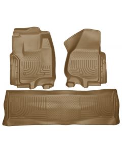 Husky Liners 2012.5 Ford SD Crew Cab WeatherBeater Combo Tan Floor Liners (w/o Manual Trans Case) buy in USA