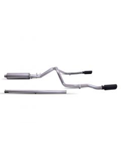 Gibson 20-21 Chevy Silverado 6.6L 2.5in Cat-Back Dual Split Exhaust System Stainless - Black Elite buy in USA