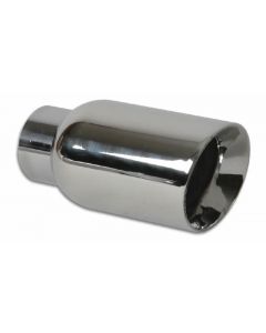 Vibrant 4in OD Round SS Exhaust Tip (Double Wall Angle Cut Beveled Outlet) 3in. ID Inlet buy in USA