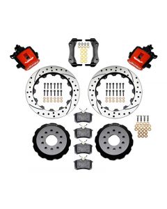 Wilwood Combination Parking Brake Rear Kit 12.88in Drilled Red Mustang 94-04 buy in USA