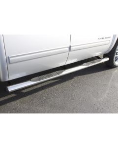 Lund 07-17 Chevy Silverado 1500 Crew Cab 4in. Oval Straight SS Nerf Bars - Polished buy in USA