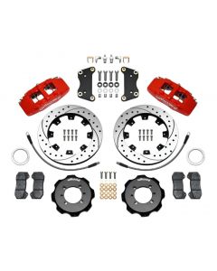 Wilwood Dynapro 6 Front Hat Kit 12.19in Drilled Red 2012 Fiat 500 w/ Lines buy in USA