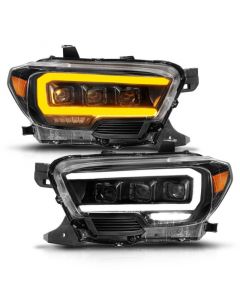 ANZO 16-22 Toyota Tacoma LED Projector Headlights w/ Light Bar Sequential Black Housing w/Initiation buy in USA