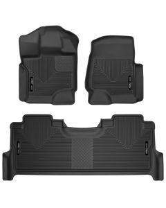 Husky Liners 21-23 Ford F-150 CC SC X-Act Contour Front & Second Row Seat Floor Liners - Black buy in USA