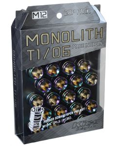 Project Kics 12 x 1.5 Neochrome T1/06 Monolith Lug Nuts - 20 Pcs buy in USA