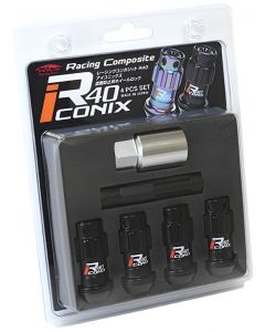 Project Kics 12X1.50 R40 Iconix Black Lug Nut Lock Set - 4 buy in USA