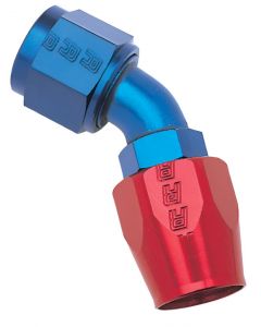 Russell Performance -6 AN Red/Blue 45 Degree Full Flow Hose End buy in USA