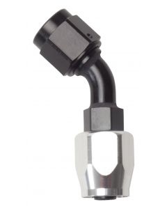 Russell Performance -6 AN Black/Silver 45 Degree Full Flow Hose End buy in USA